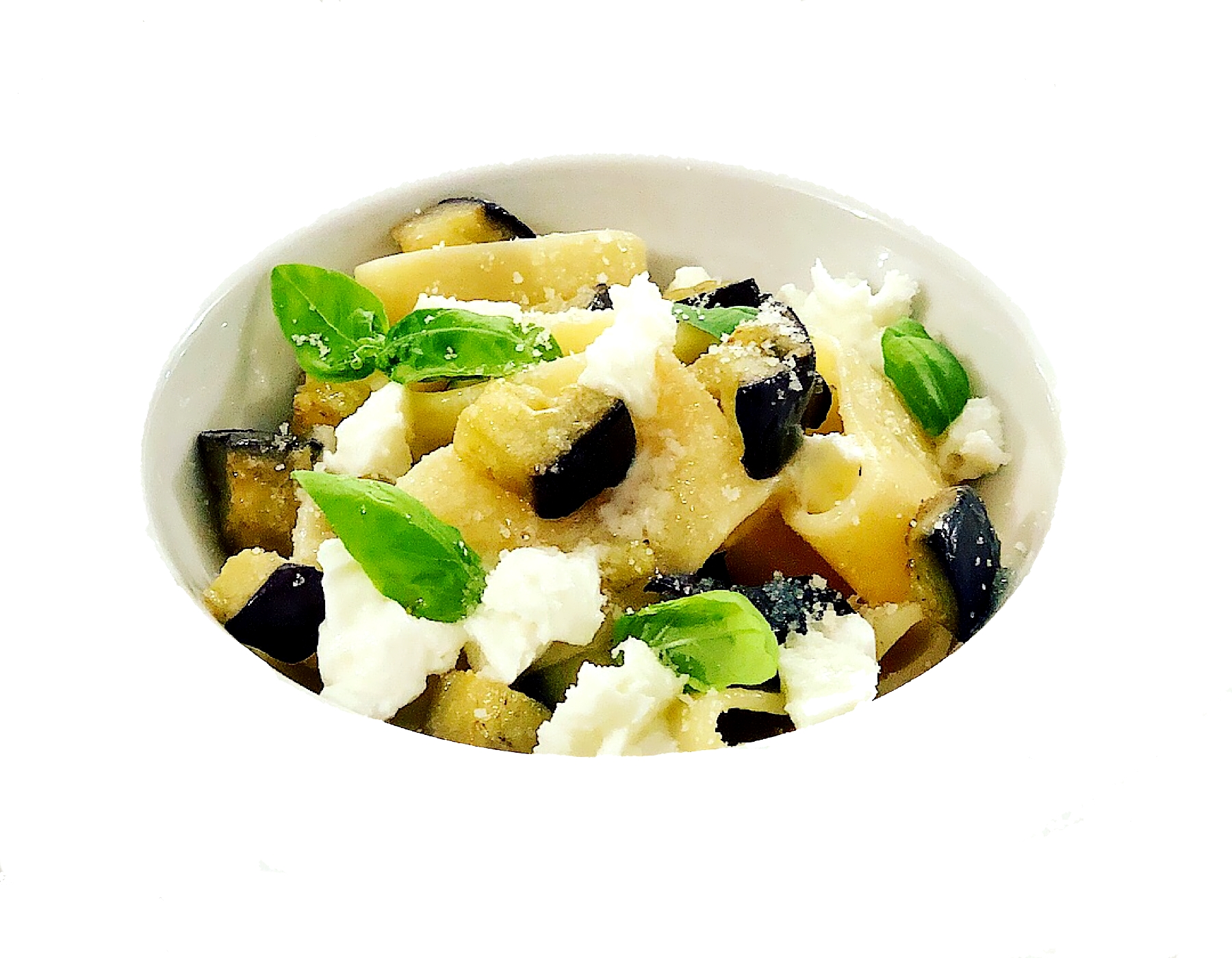 Paccheri al basilico con melanzane e bufala - Occhioallapentola